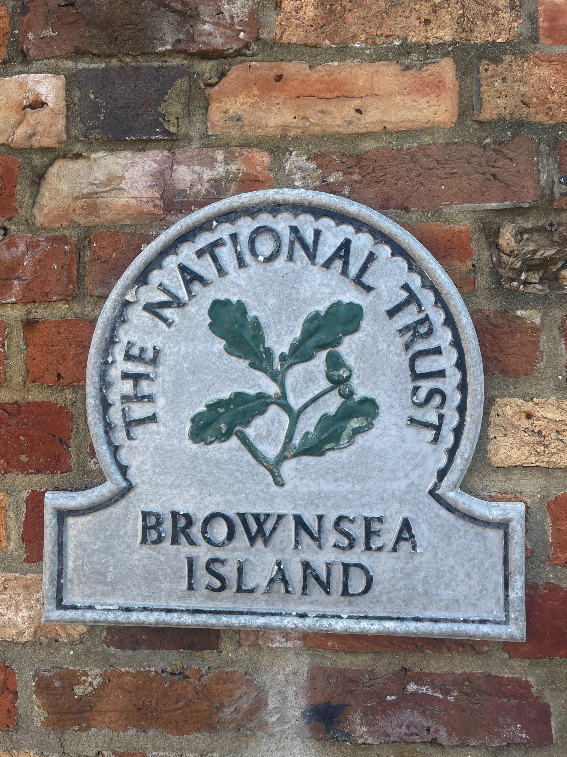 sign that says national trust brownsea island
