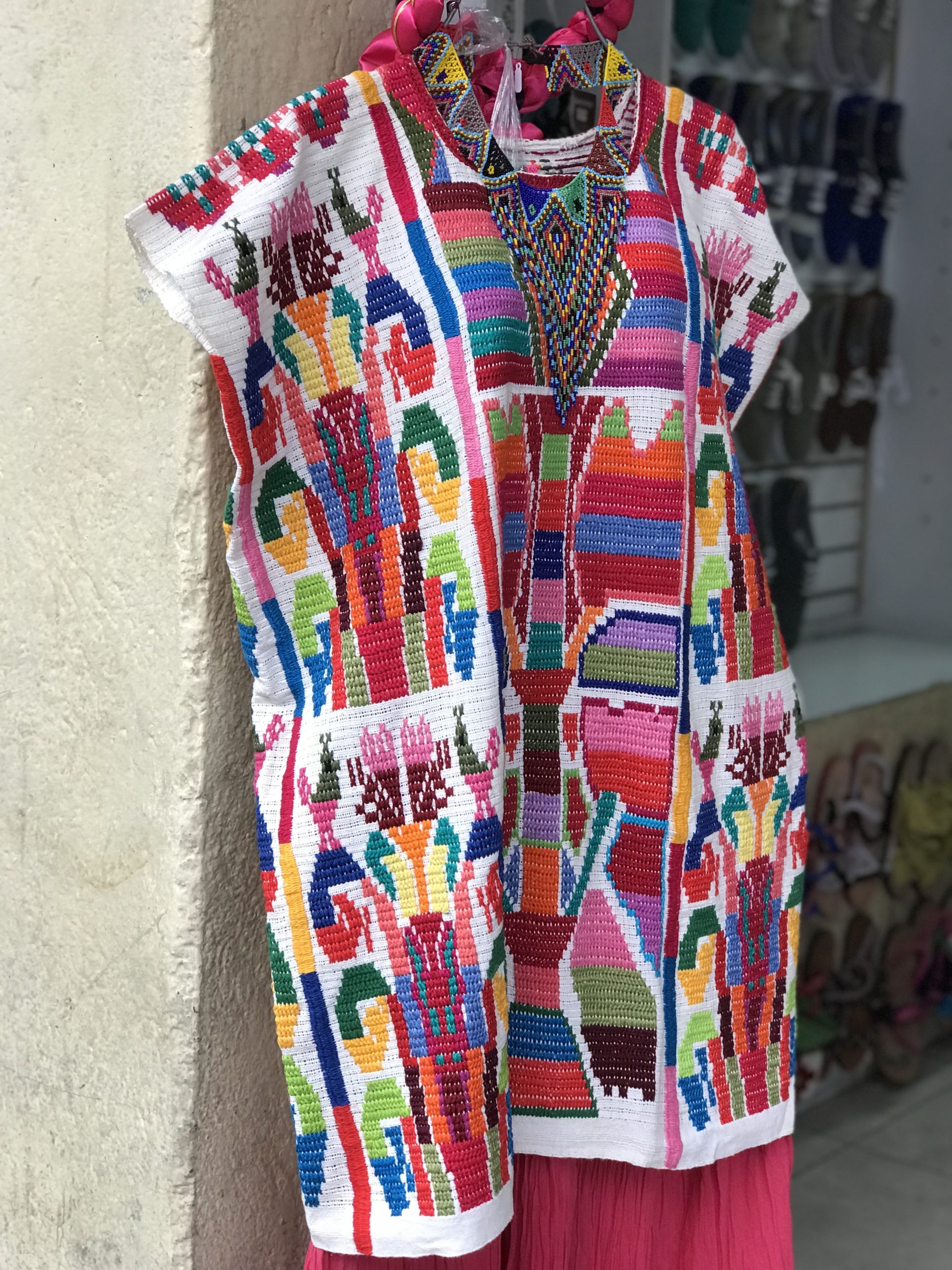 hand stitched colourful mexican dress