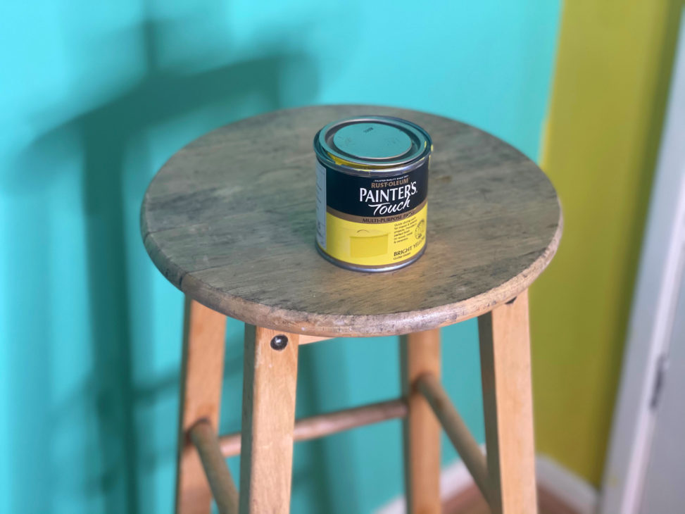 painters touch wood paint in yellow