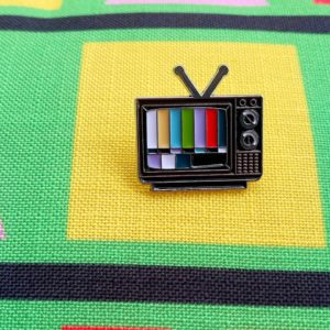 vintage colour tv brooch