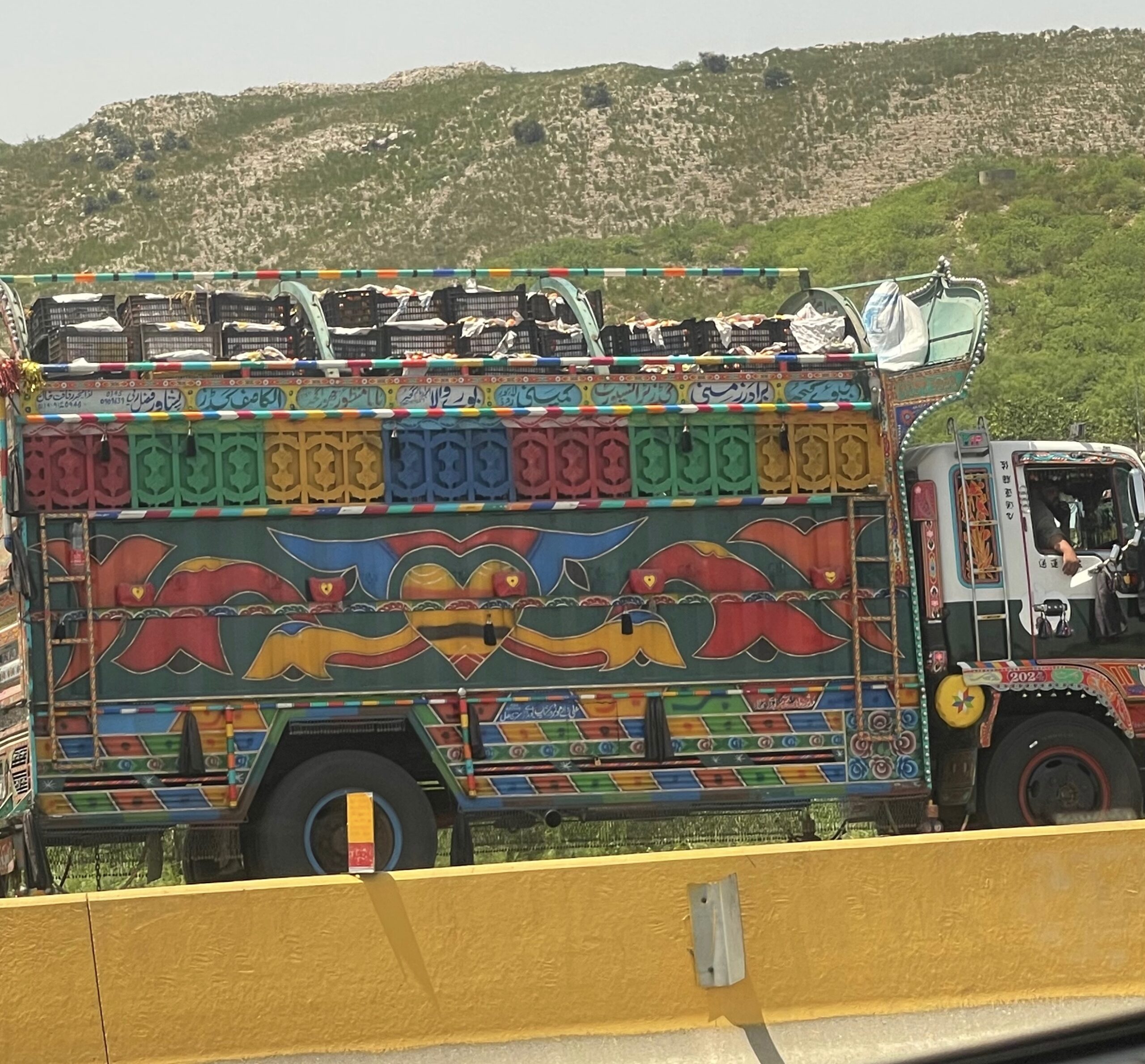 vibrant painted truck