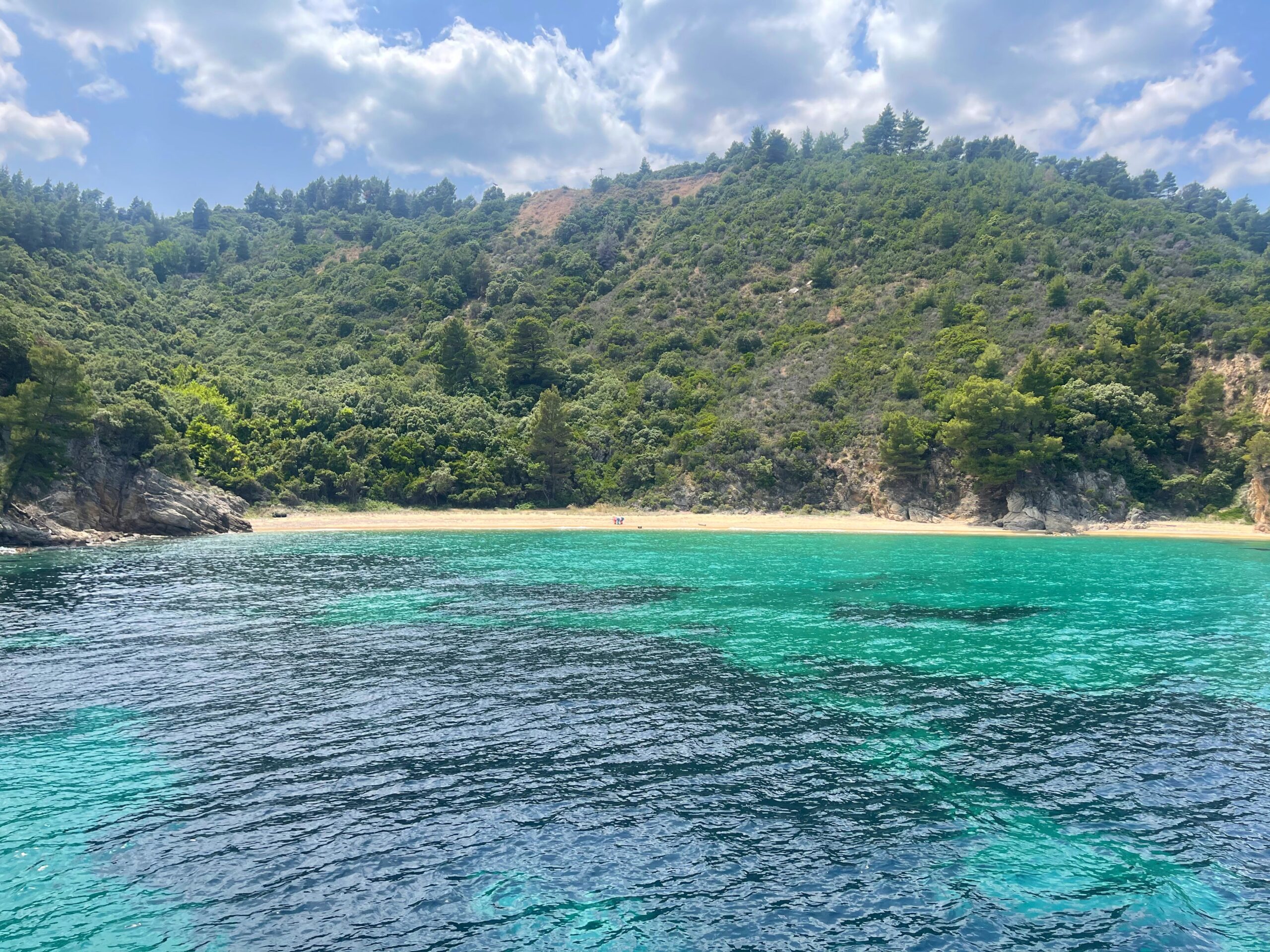 view of empty beach and gorgeous sea colours